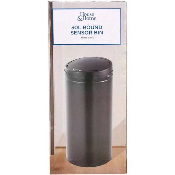 House & Home Matte Sensor Rubbish Bin 30L - Black