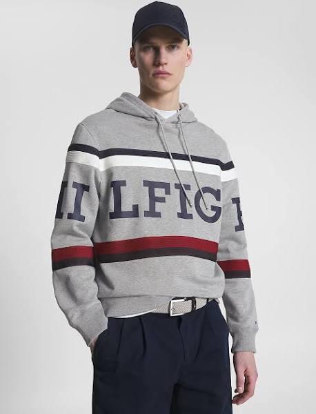 Tommy Hilfiger GLOBAL Monotype Hoodie Grey XL Man