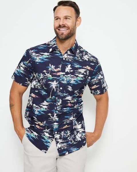 Rivers - Mens Tops - Short Sleeve Printed Cotton Shirt