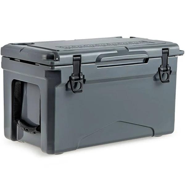 Costway Insulated Portable Ice Chest With Integrated Cup Holders For Camping-Grey