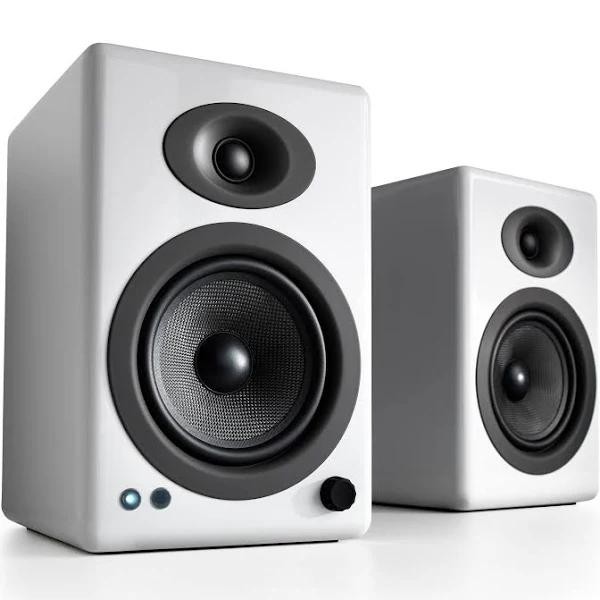 Audioengine A5+ Powered Wireless Speakers, Gloss White