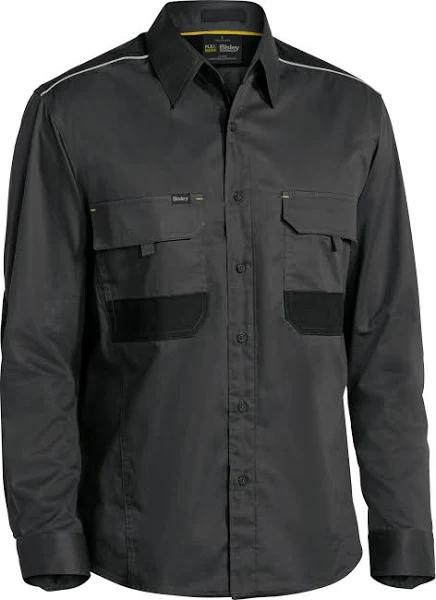 Bisley Flex & Move Mechanical Stretch Shirt Long Sleeve (BS6133) Charcoal / M