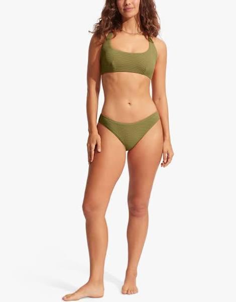 Seafolly Sea Dive Hipster - Khaki- Swimwear Galore