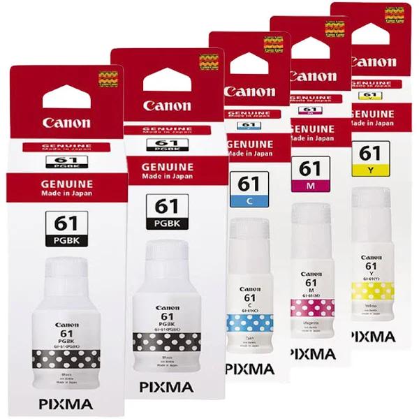 Canon PIXMA G3660 Ink Bottles Combo Genuine 5-Pack [2BK,1C,1M,1Y]