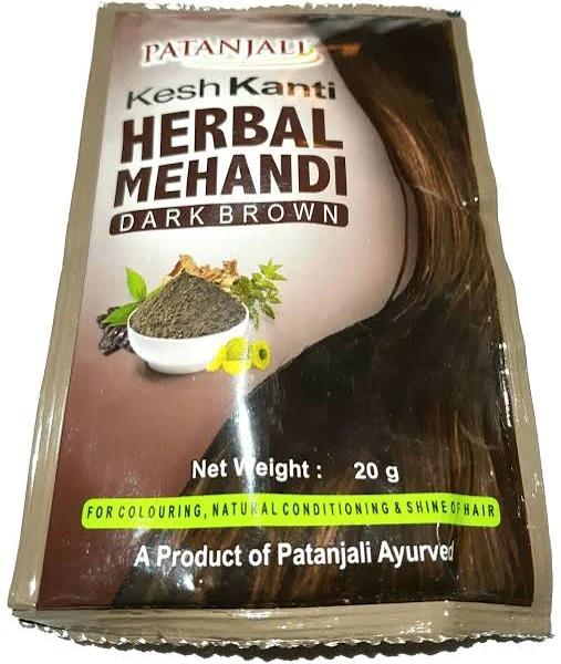 Patanjali Kesh Kanti Herbal Mehandi Dark Brown - Pack of 1 / 20 gm