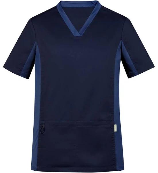 Biz Care CST043MS Mens Riley V-Neck Scrub Top Midnight Navy / S