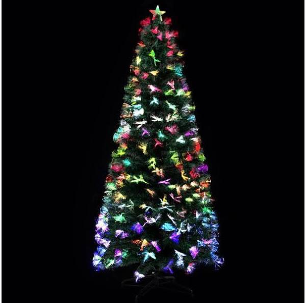 Jingle Jollys 2.1M 7ft Led Christmas Tree Xmas Multi Colour Lights Optic Fibre