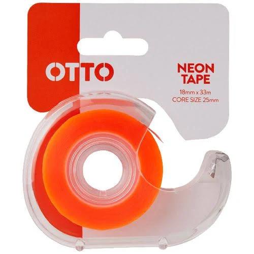 Otto Invisible Adhesive Tape with Dispenser 18mm x 33m Orange