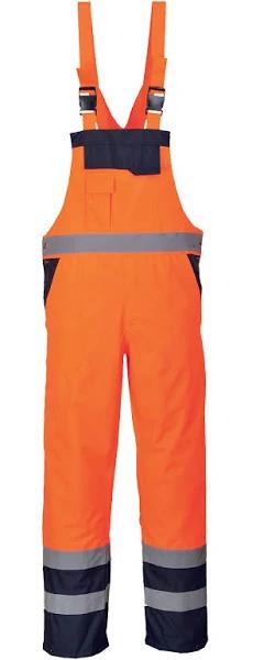 Portwest S489 Contrast Bib & Brace - Lined Orange