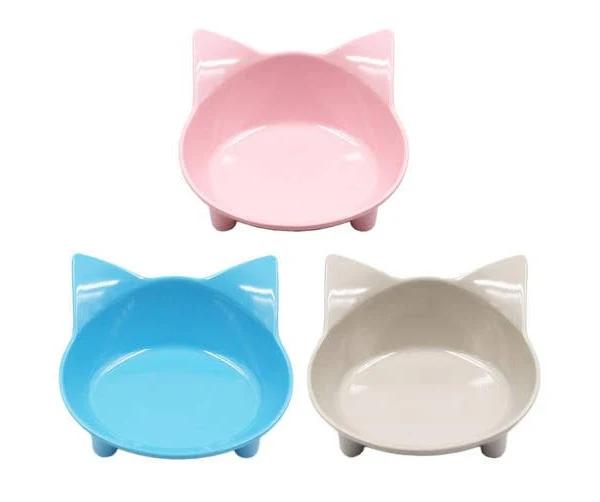 3 Packs Cat Food Bowl Non Slip Pet Food Bowls Cat Feeding Bowls to Stress Relief of Whisker Fatigue-A