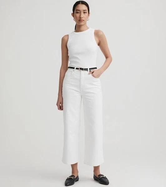 Witchery Bind Detail Racer in Pure White XXXL