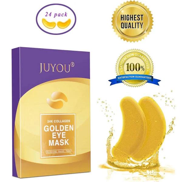 JUYOU Under Eye Patch Eye Mask Collagen Eye Patch Eye Detox Patch for Anti-wrinkles Puffy Eyes Dark Circles Fine Lines Treatment (24K Gold)