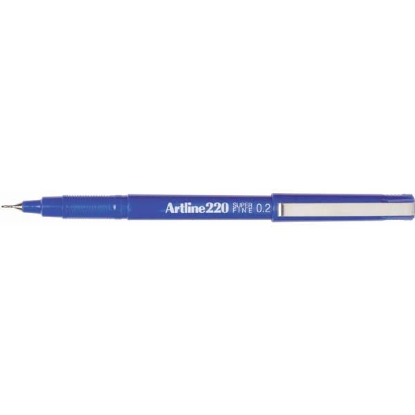 Artline 122003 220 Fineliner Pen 0.2mm Blue Box of 12