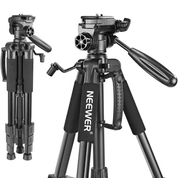 Neewer Portable 56 inches/142 Centimeters Aluminum Camera Tripod With 3-way Swivel Pan Head,Bag For DSLR Camera,DV Video Camcorder Load Up To 8.8