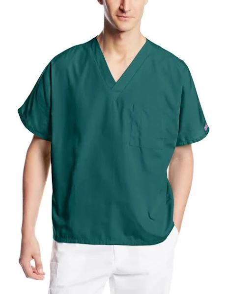 Cherokee Workwear 4777 Scrubs Top Unisex V-Neck Tunic. Hunter Green