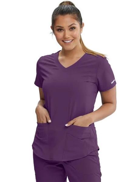 The Vitality Breeze Scrub Top | Ladies | Skechers by Barco, Eggplant / XXS