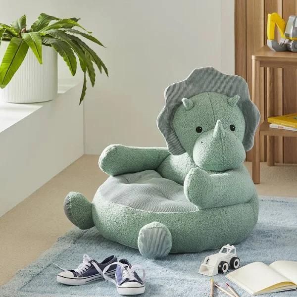 Adairs Kids Green Triceratops Cuddle Chair