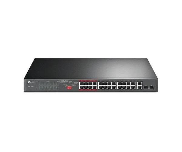 [TL-SL1226P] 24-Port 10/100Mbps + 2-Port Gigabit Unmanaged PoE+ Switch