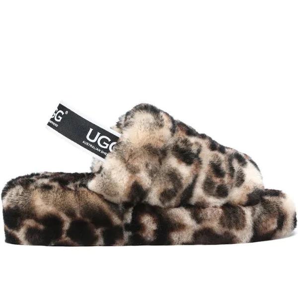 Leopard Print Fluffy Slides Women Pamela