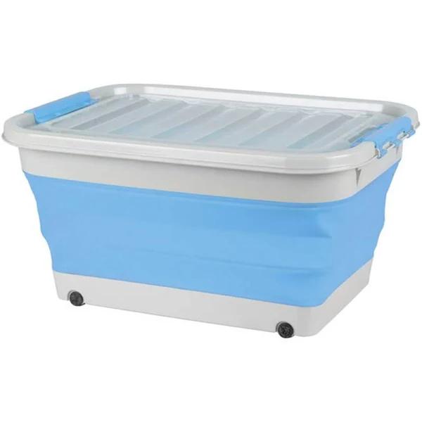 Rovin Blue Pop Up Tub With Lid - 45L