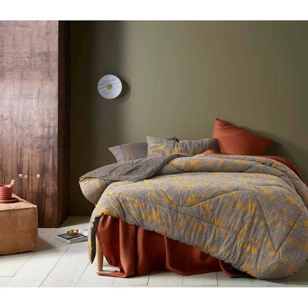 Accessorize Clove Washed Cotton Printed Reversible Comforter Set Queen