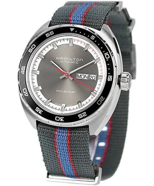 Hamilton American Classic Pan Europ Fabric Strap Gray Dial Automatic H35415982 Men's Watch