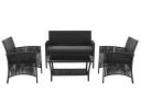 Gardeon Outdoor Wicker Cushion Furniture Set - Black