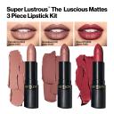 Revlon Lipstick Set, Super Lustrous 3 Piece Gift Set, High Impact, Matte Finish in Nude Plum & Red, Pack of 3