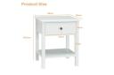 Giantex End Table Nightstand w/Storage Drawer & Open Shelf Display Storage Bedside Table White