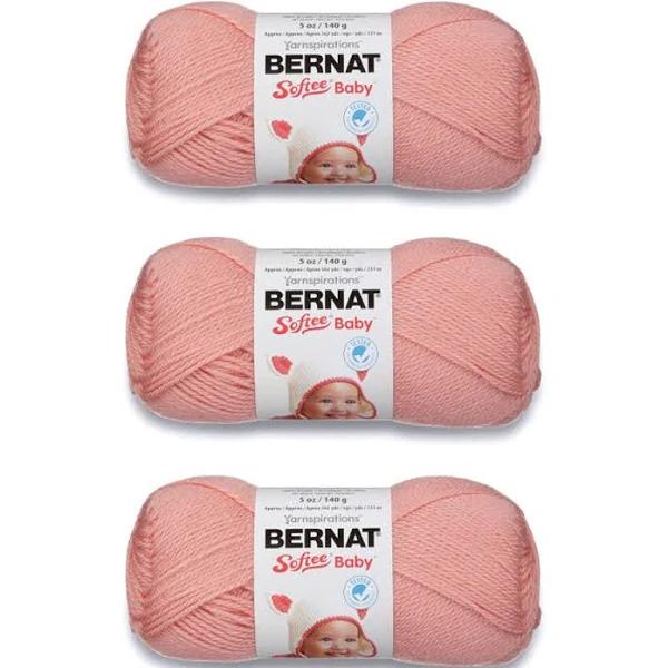 Bernat Softee Baby Soft Peach Yarn - 3 Pack of 141g/5oz - Acrylic - 3 DK (Light) - 362 Yards - Knitting/Crochet