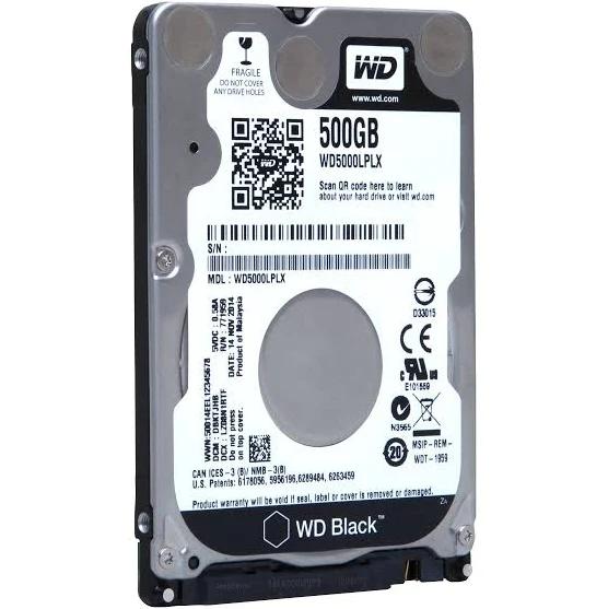 WD WD5000LPLX Black 500 GB 2.5" Internal Hard Drive - SATA - 7200RPM