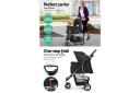 i.Pet 3 Wheel Pet Stroller - Black