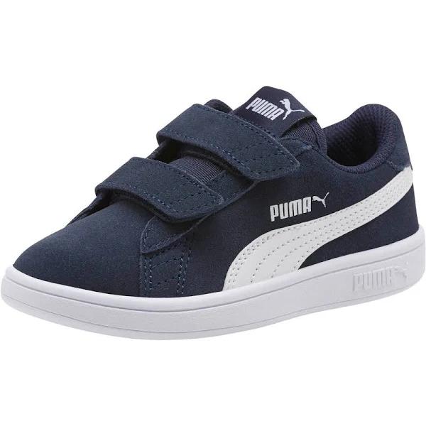 Smash V2 Suede Sneakers - Kids 4-8 Years in Peacoat/White, Size 2 by Puma