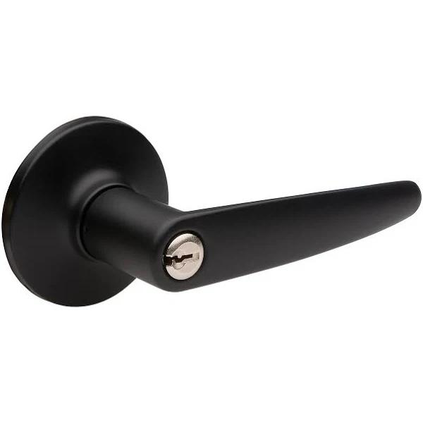 Lane Avalon Entrance Lever Set On Round Rosette Matte Black