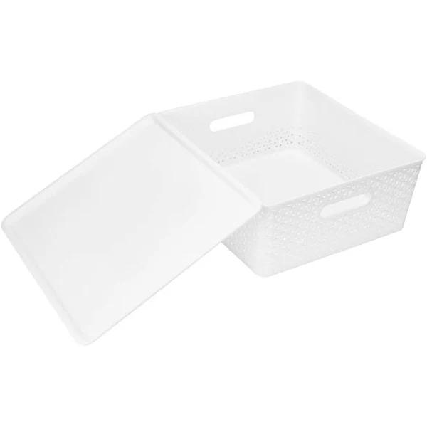 Kmart Storage Container with Lid in Flat, White