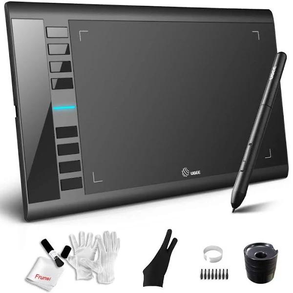 UGEE M708 10 x 6 Inch Large Drawing Tablet With 8 Hot Keys, Passive Stylus of 8192 Levels Pressure, Graphics Tablet For Paint, Design, Art Creation