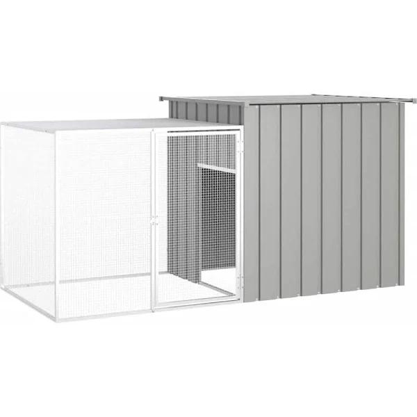 vidaXL Rabbit Cage Grey 200x91x100 cm Galvanised Steel