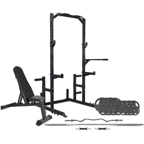 Cortex - PR2 Half Rack With Standard Tri-Grip Weight, Bar and Bench Set - 90kg