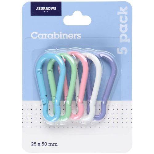 J.Burrows Carabiner Small Assorted 5 Pack