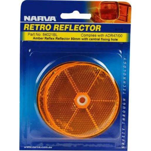 Narva 84021BL Amber Retro Reflector with Central Fixing Hole