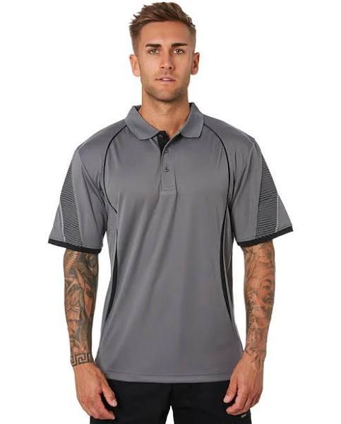 Biz Collection P405MS Razor Mens Polo M / Ash/Black