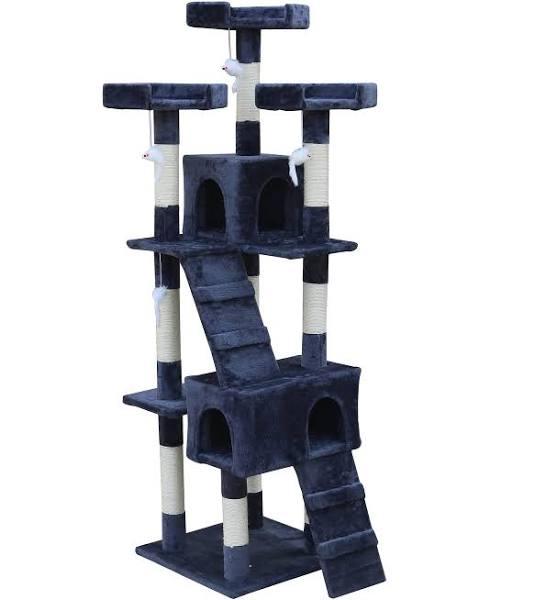 YES4PETS 170cm Cat Scratching Post Tree Post House Tower with Ladder Furniture Grey