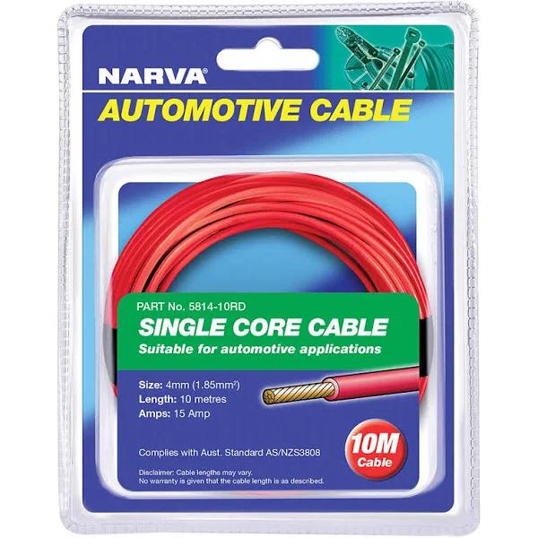 Narva 5814-10RD 15A 4mm Red Single Core Cable (10m)