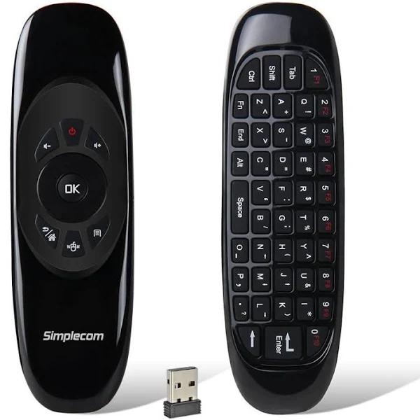 Simplecom RT100 Wireless Remote Air Mouse with Keyboard for PC Android TV Box