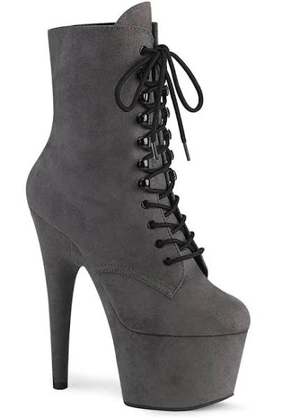 Pleaser ADORE-1020FS Grey Suede Ankle Boots 10