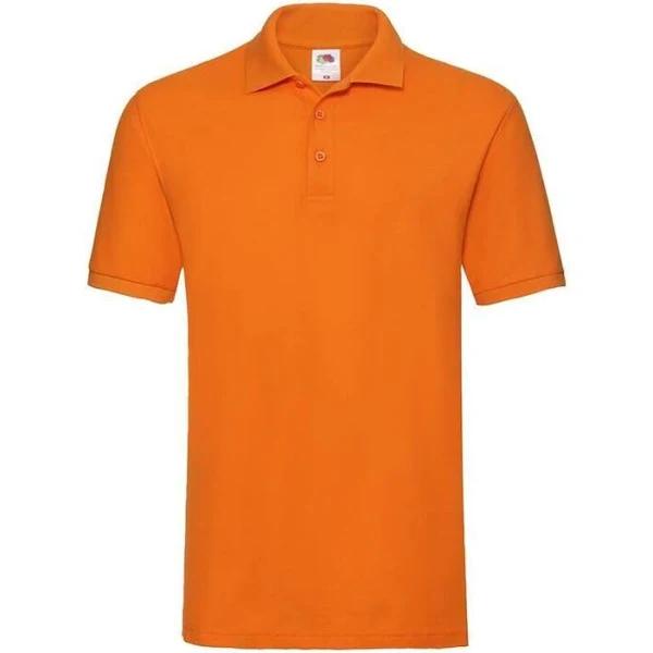 Men's Premium 100% Cotton Polo Shirt Orange - Fruit of The Loom SC385 - Size L