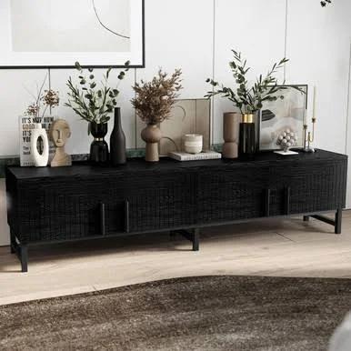 Anderson 180cm Fluted Entertainment Unit - Black