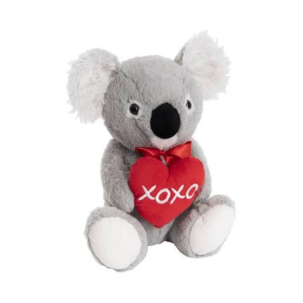 Angus Koala Holding XOXO Heart Grey (30cmST)