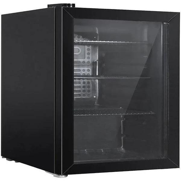 Glass Door Mini Bar Fridge Cooler 46L - Black