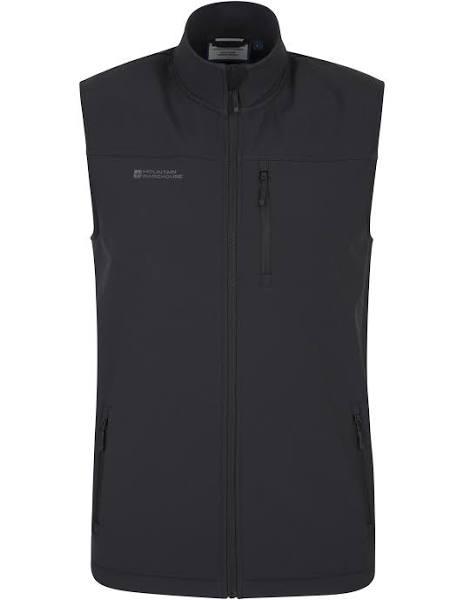 Mountain Warehouse Mens Softshell Gilet Water Resistant Lightweight Vest Jacket - Black - XS - AfterPay & zipPay Available